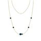 1 - Linea 0.55 ctw London Blue Topaz (4 mm) and Blue Diamond Women Station Necklace 