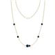 1 - Linea 0.57 ctw London Blue Topaz (4 mm) and Blue Sapphire Women Station Necklace 