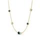 4 - Linea 0.48 ctw London Blue Topaz (4 mm) and Opal Women Station Necklace 