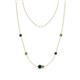 1 - Linea 0.58 ctw London Blue Topaz (4 mm) and Peridot Women Station Necklace 