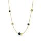 4 - Linea 0.58 ctw London Blue Topaz (4 mm) and Peridot Women Station Necklace 