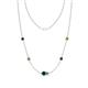 1 - Linea 0.58 ctw London Blue Topaz (4 mm) and Peridot Women Station Necklace 