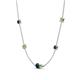 4 - Linea 0.58 ctw London Blue Topaz (4 mm) and Peridot Women Station Necklace 