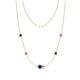 1 - Linea 0.58 ctw London Blue Topaz (4 mm) and Pink Sapphire Women Station Necklace 