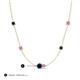 3 - Linea 0.58 ctw London Blue Topaz (4 mm) and Pink Sapphire Women Station Necklace 