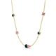 4 - Linea 0.58 ctw London Blue Topaz (4 mm) and Pink Sapphire Women Station Necklace 