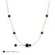 3 - Linea 0.58 ctw London Blue Topaz (4 mm) and Red Garnet Women Station Necklace 