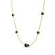 4 - Linea 0.58 ctw London Blue Topaz (4 mm) and Red Garnet Women Station Necklace 