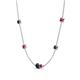 4 - Linea 0.55 ctw London Blue Topaz (4 mm) and Ruby Women Station Necklace 
