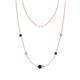 1 - Linea 0.55 ctw London Blue Topaz (4 mm) and Natural Diamond Women Station Necklace 