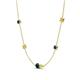 4 - Linea 0.55 ctw London Blue Topaz (4 mm) and Yellow Diamond Women Station Necklace 