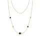 1 - Linea 0.58 ctw London Blue Topaz (4 mm) and Yellow Sapphire Women Station Necklace 