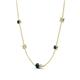 4 - Linea 0.55 ctw London Blue Topaz (4 mm) and Lab Grown Diamond Women Station Necklace 