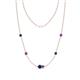 1 - Linea 0.49 ctw London Blue Topaz (4 mm) and Amethyst Women Station Necklace 