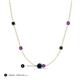 3 - Linea 0.49 ctw London Blue Topaz (4 mm) and Amethyst Women Station Necklace 