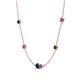 4 - Linea 0.49 ctw London Blue Topaz (4 mm) and Amethyst Women Station Necklace 