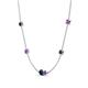 4 - Linea 0.49 ctw London Blue Topaz (4 mm) and Amethyst Women Station Necklace 