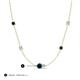 3 - Linea 0.49 ctw London Blue Topaz (4 mm) and Aquamarine Women Station Necklace 