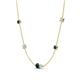 4 - Linea 0.49 ctw London Blue Topaz (4 mm) and Aquamarine Women Station Necklace 