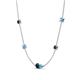 4 - Linea 0.52 ctw London Blue Topaz (4 mm) and Blue Topaz Women Station Necklace 