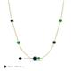 3 - Linea 0.49 ctw London Blue Topaz (4 mm) and Emerald Women Station Necklace 