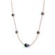 4 - Linea 0.49 ctw London Blue Topaz (4 mm) and Iolite Women Station Necklace 