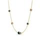 4 - Linea 0.56 ctw London Blue Topaz (4 mm) and Smoky Quartz Women Station Necklace 