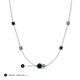 3 - Linea 0.56 ctw London Blue Topaz (4 mm) and Smoky Quartz Women Station Necklace 