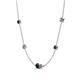 4 - Linea 0.56 ctw London Blue Topaz (4 mm) and Smoky Quartz Women Station Necklace 