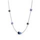 4 - Linea 0.56 ctw London Blue Topaz (4 mm) and Tanzanite Women Station Necklace 