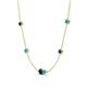 4 - Linea 0.49 ctw London Blue Topaz (4 mm) and Turquoise Women Station Necklace 