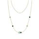 1 - Linea 0.45 ctw Opal (4 mm) and Blue Diamond Women Station Necklace 