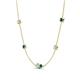 4 - Linea 0.45 ctw Opal (4 mm) and Blue Diamond Women Station Necklace 