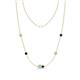 1 - Linea 0.47 ctw Opal (4 mm) and Blue Sapphire Women Station Necklace 