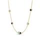 4 - Linea 0.47 ctw Opal (4 mm) and Blue Sapphire Women Station Necklace 