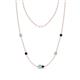 1 - Linea 0.47 ctw Opal (4 mm) and Blue Sapphire Women Station Necklace 