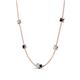 4 - Linea 0.47 ctw Opal (4 mm) and Blue Sapphire Women Station Necklace 