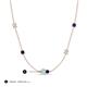 3 - Linea 0.47 ctw Opal (4 mm) and Blue Sapphire Women Station Necklace 