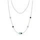 1 - Linea 0.47 ctw Opal (4 mm) and Blue Sapphire Women Station Necklace 