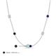 3 - Linea 0.47 ctw Opal (4 mm) and Blue Sapphire Women Station Necklace 