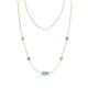 1 - Linea 0.42 ctw Opal (4 mm) and Blue Topaz Women Station Necklace 