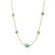 4 - Linea 0.42 ctw Opal (4 mm) and Blue Topaz Women Station Necklace 