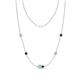 1 - Linea 0.45 ctw Opal (4 mm) and London Blue Topaz Women Station Necklace 