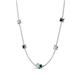 4 - Linea 0.45 ctw Opal (4 mm) and London Blue Topaz Women Station Necklace 
