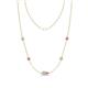 1 - Linea 0.48 ctw Opal (4 mm) and Pink Sapphire Women Station Necklace 