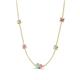 4 - Linea 0.48 ctw Opal (4 mm) and Pink Sapphire Women Station Necklace 