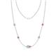 1 - Linea 0.48 ctw Opal (4 mm) and Pink Sapphire Women Station Necklace 