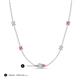 3 - Linea 0.48 ctw Opal (4 mm) and Pink Sapphire Women Station Necklace 