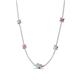 4 - Linea 0.48 ctw Opal (4 mm) and Pink Sapphire Women Station Necklace 