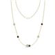 1 - Linea 0.47 ctw Opal (4 mm) and Red Garnet Women Station Necklace 